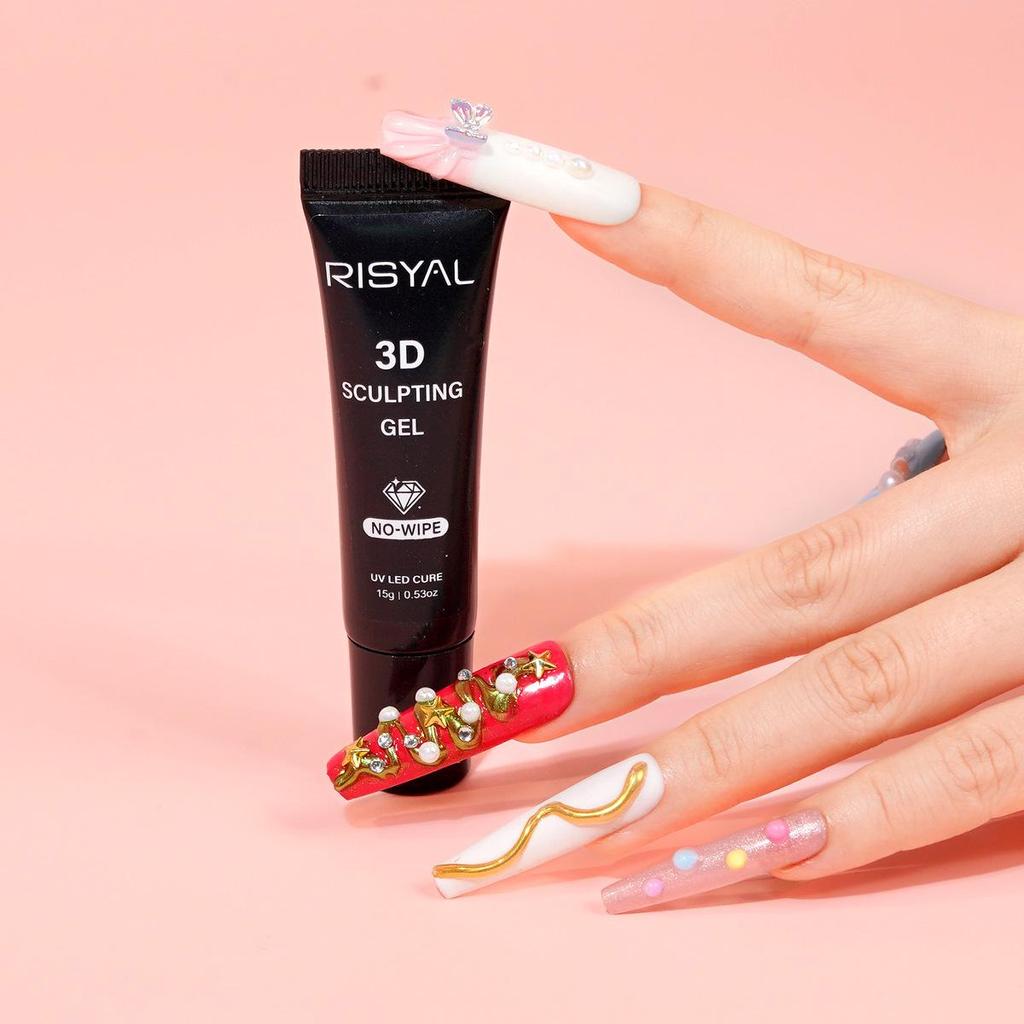 3D Non-Flowing Gel Glue: Easy-Wipe, Water Ripple Nail Art Adhesive