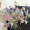 High-Grade Artificial 2-Branch Long Stem Flocked Small Daisy Bouquet for Home Dining Table Decor
