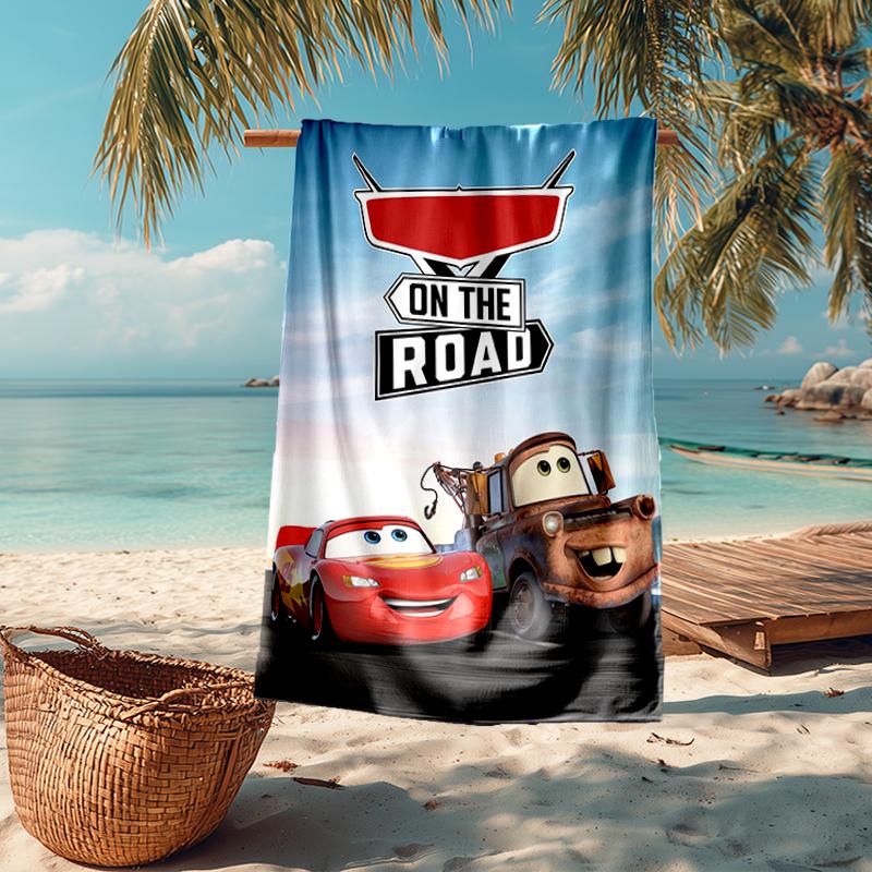 Ultra-Soft Beach Towel with Cars Theme,Ideal for Pool - Camping, Diving - Perfect Travel Essential, Vibrant Beach Towel.