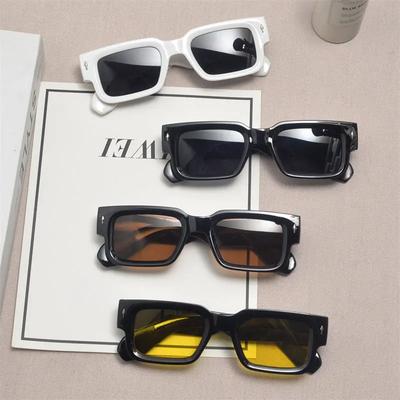 Fashion Retro Rectangle Punk Glasses Brand Design Women'S Sunglasses Black Fashion Square Sun Glasses For Men'S Uv400