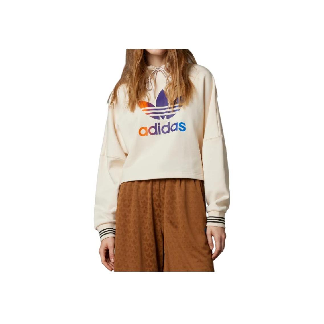 

Adidas Originals Adicolor 70s Retro Series Укороченная толстовка с принтом логотипа бренда Женские топы Miracle-White IK7865 L-XL