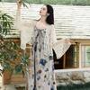 New Chinese suspender dress, ink painting, tiedye, niche design, literary and artistic national style long skirt, holiday style photo skirt