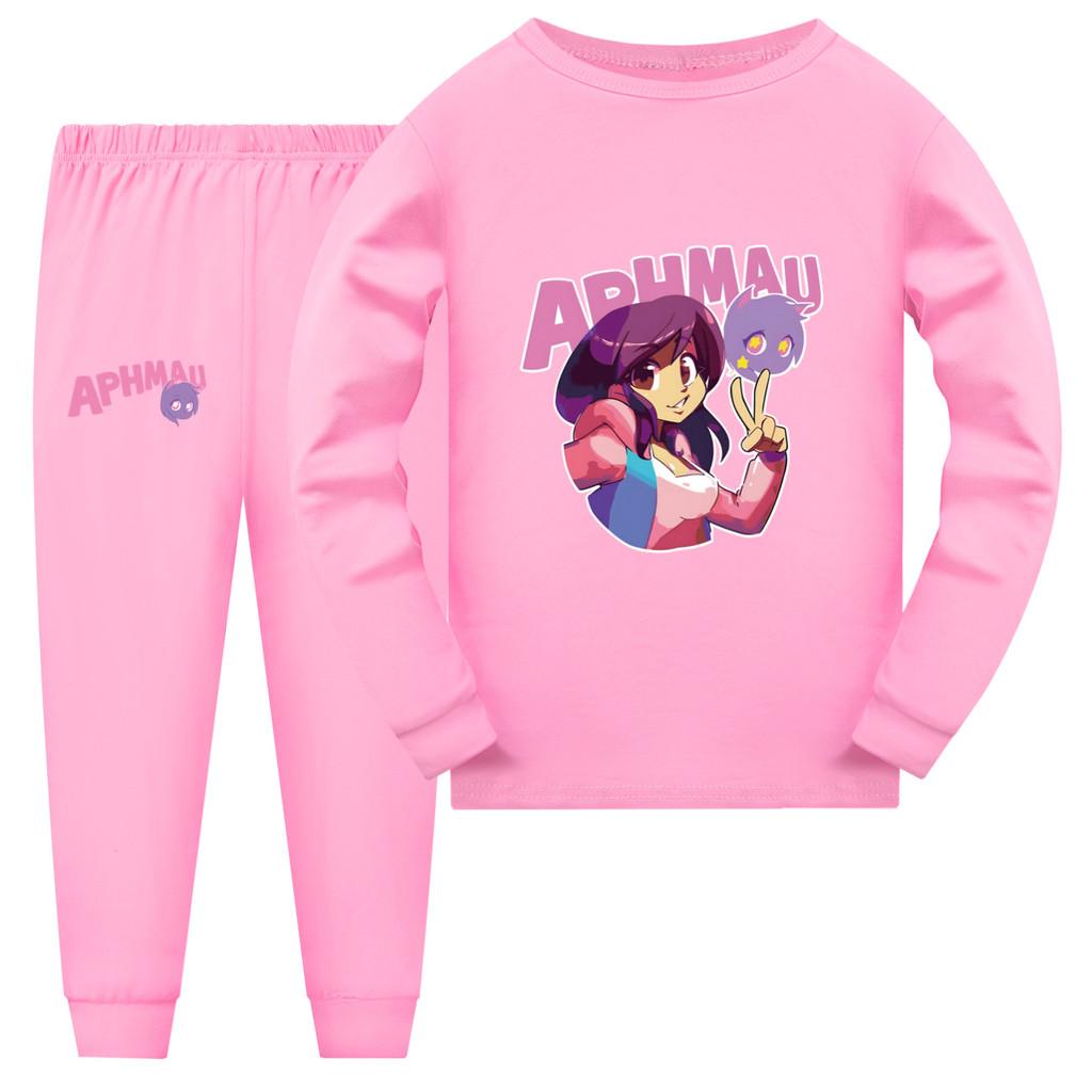 5369 Kids Girls APHMAU Printed Long Sleeves Top Pants Pajamas Sleepwear Sets