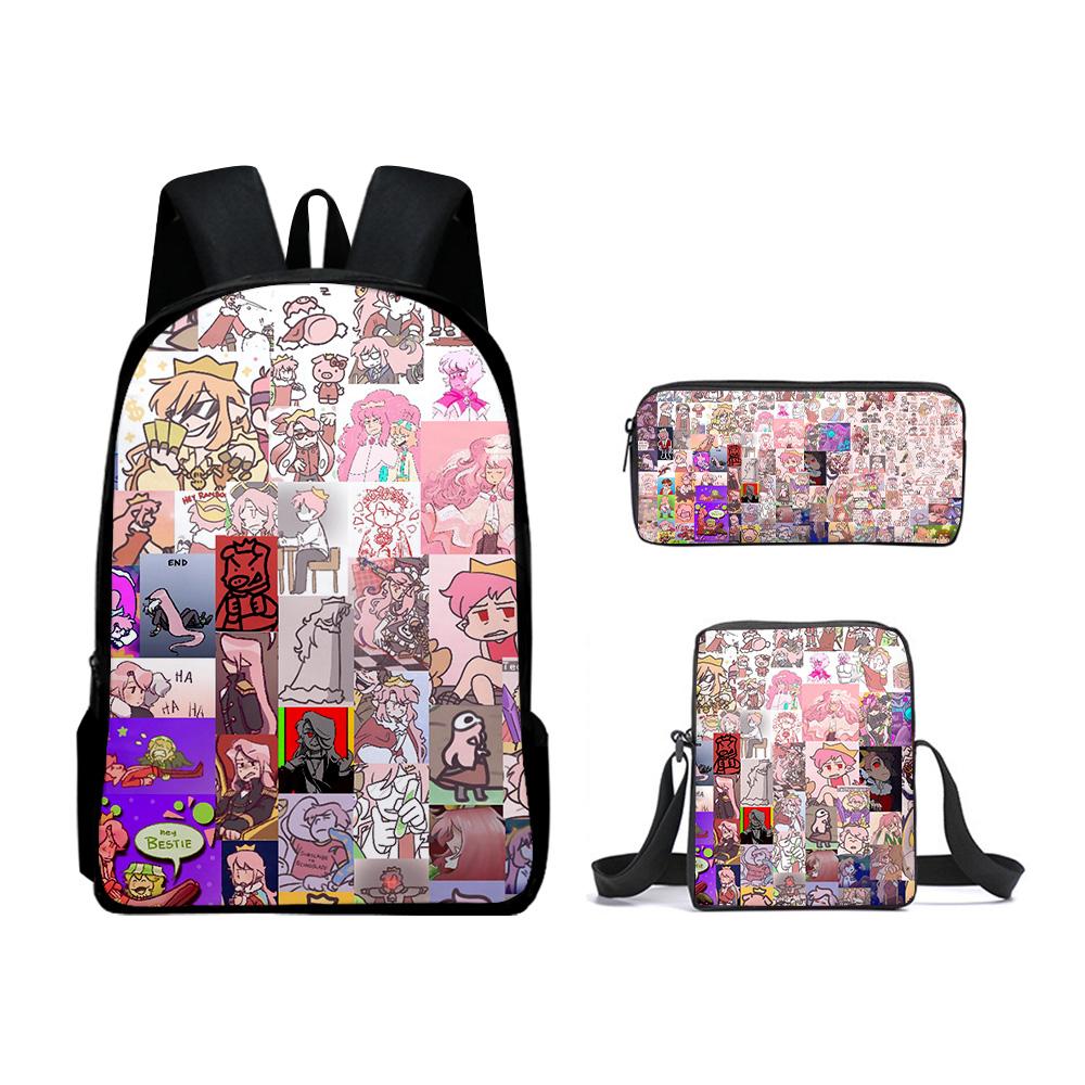 Classic Popular Technoblade 3D Print 3pcs/Set Pupil School Bags Laptop Daypack Backpack Inclined Shoulder Bag Pencil Case