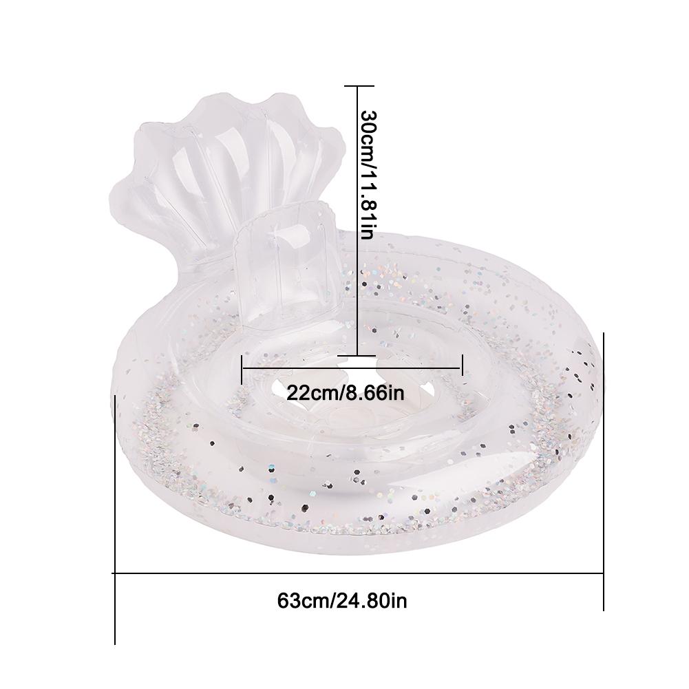 Clear Inflatable Swim Tube Raft High Toughness Baby Swimming Ring with Backrest Thickened Pool Floats Tube for Toddlers Newborns