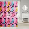 Cowboy Boots Woman Lshower Curtain Colorful Cowgirl Boots Bathroom Shower Curtain Sets,Stars Glitter Decorations Fabric Shower