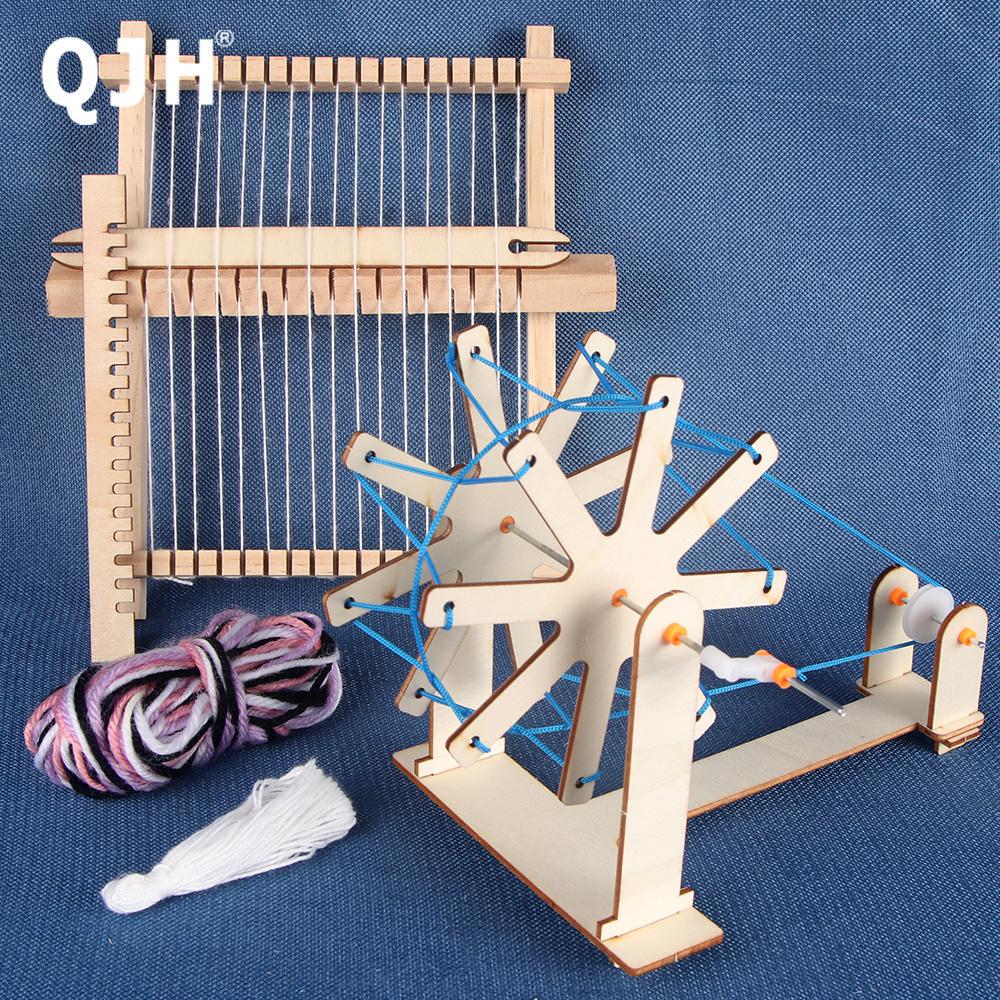 1 set Mini telaio da tessitura in legno fai-da-te, Filatoio in legno, Kit telaio tradizionale per maglia a mano per arazzi e lavori di artigianato decorativo