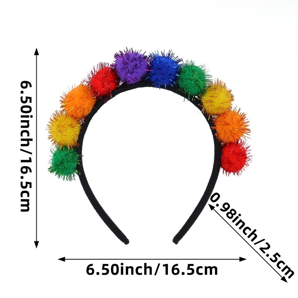 Cute Headband Decorations Carnival Colorful Scallion Hair Ball Headband Headband Festival Party Atmosphere Dress Up Headband New