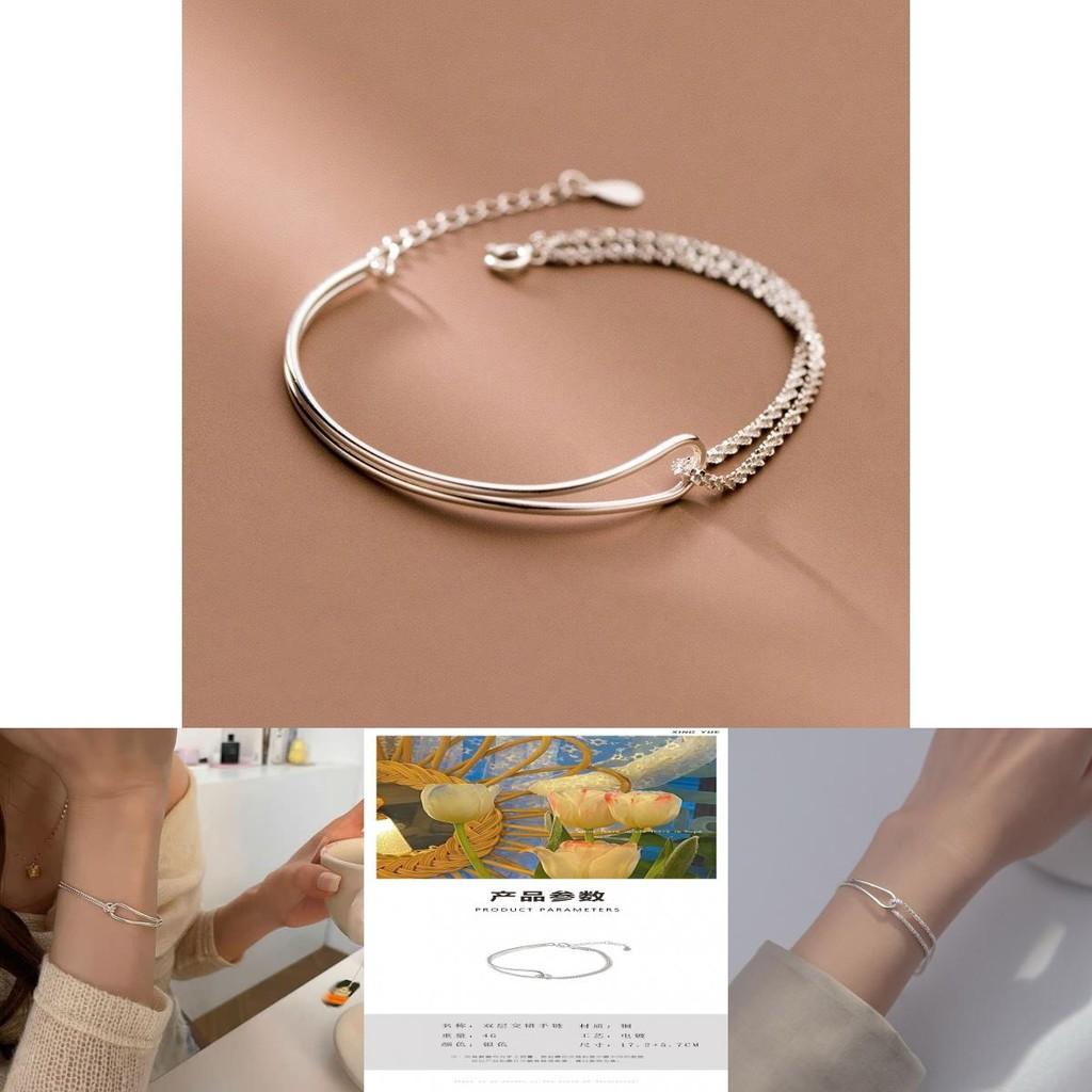 Elegant Geometric Chain Bracelet Minimalist Design Versatile Korean Style