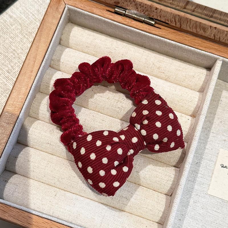 

1 шт. Новое красное кольцо для волос с бантом для девочек для завязывания волос, повязка на голову с цветком для завязывания хвостика, качественная резинка для волос, кожаный аксессуар для волос