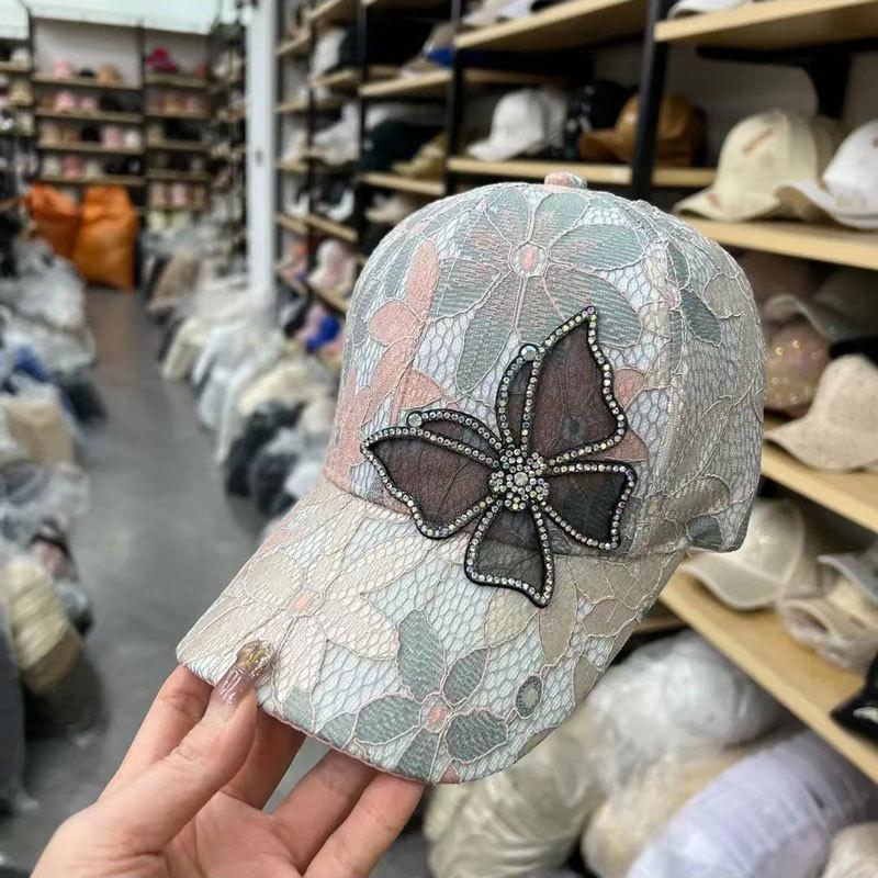 New small floral splicing lace breathable mesh cap summer casual cap sunshade baseball cap