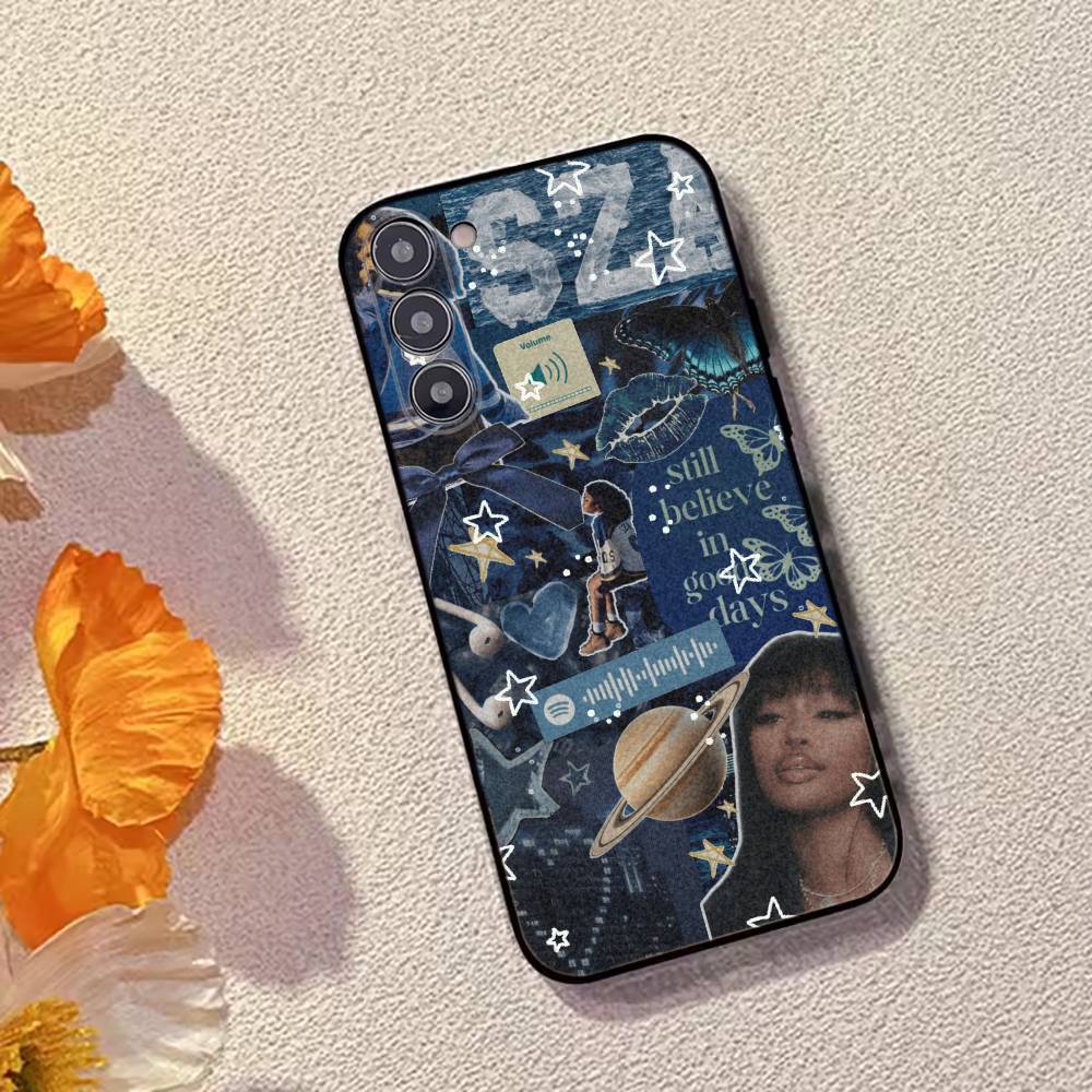 

Fashion Singer For S-SZA Phone Case Black Silicone Soft For Samsung Galaxy A73,A72,A71,A70,A53,A52,A51 Samsung a40