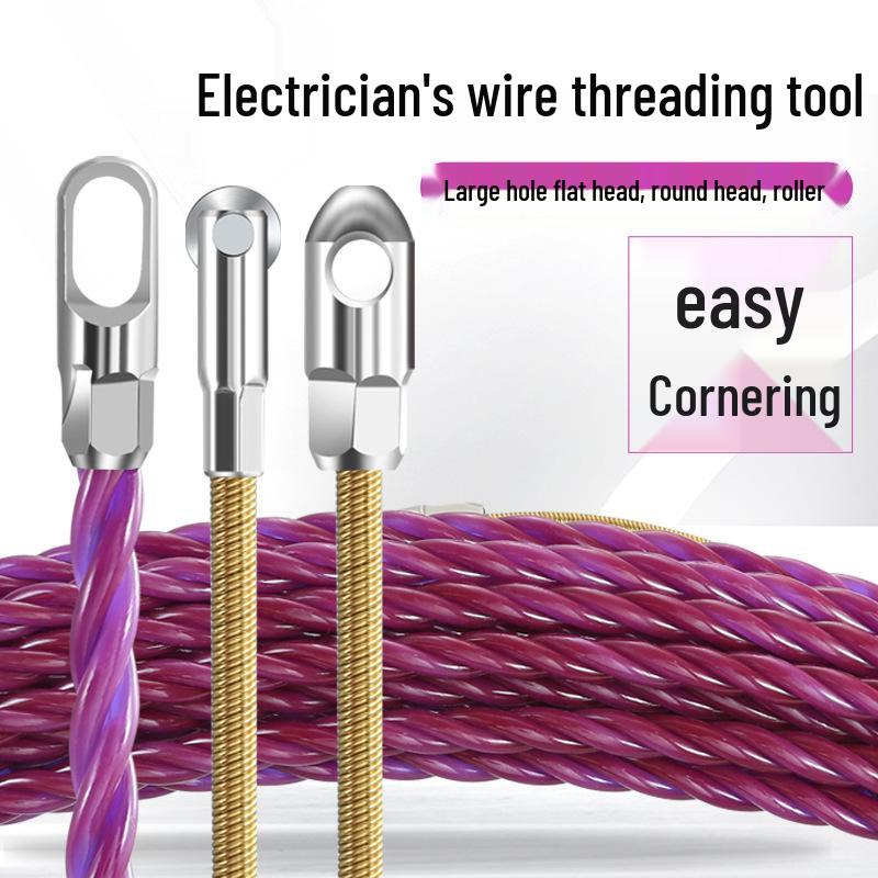 New Electrician Wire Puller & Threader Tool - Steel Cable Leader for Network & Conduit Installation.