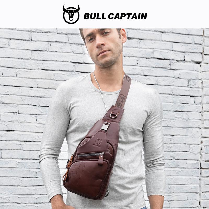 Cow Captain Premium Leder Herren Umhänge-Brusttasche für Tablets und Telefone