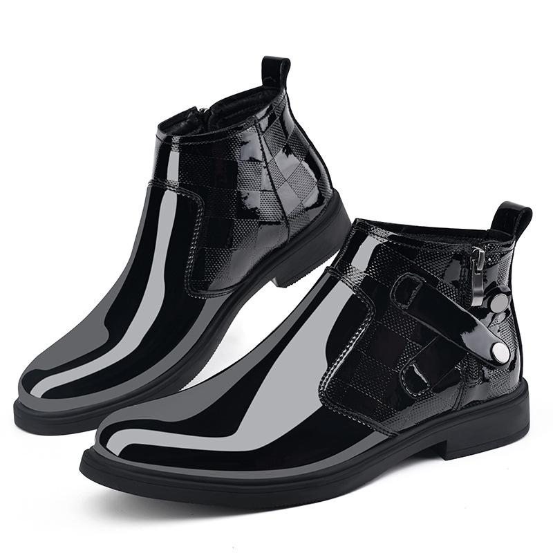 Men s Black Pointed Toe Leather Boots - British Style, Formal & Casual Wear 38