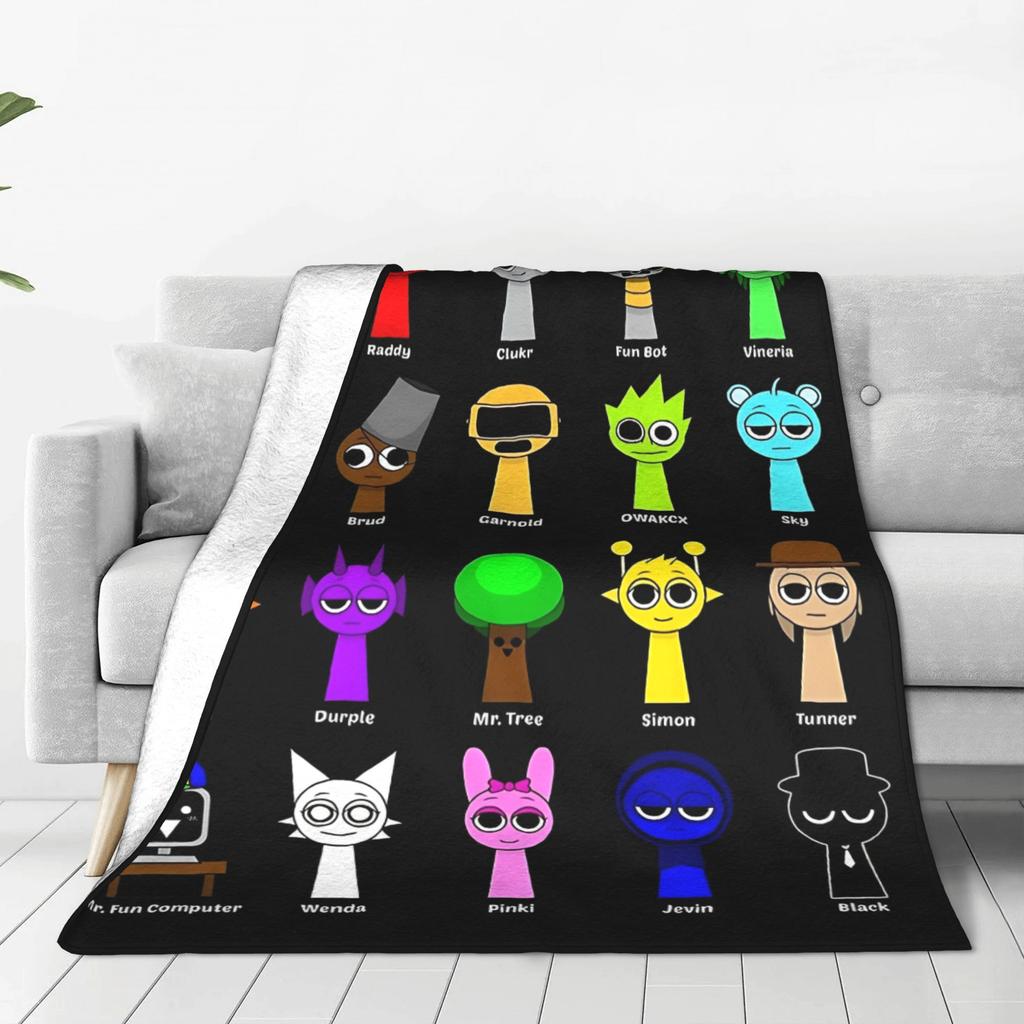 Teplá měkká deka Cestovní Kancelář Všechny mé Sprunki Hra Hračky Deku na přikrytí Flanelové přehoz na postel Pro pohovku Křeslo Pohovka Postel Kryt postele