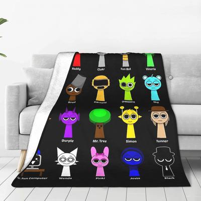 Warm Soft Blanket Travel Office All My Sprunki Game Toys Throw Blanket  Flannel Bedspread For Couch Chair Sofa Bed Bed Cover