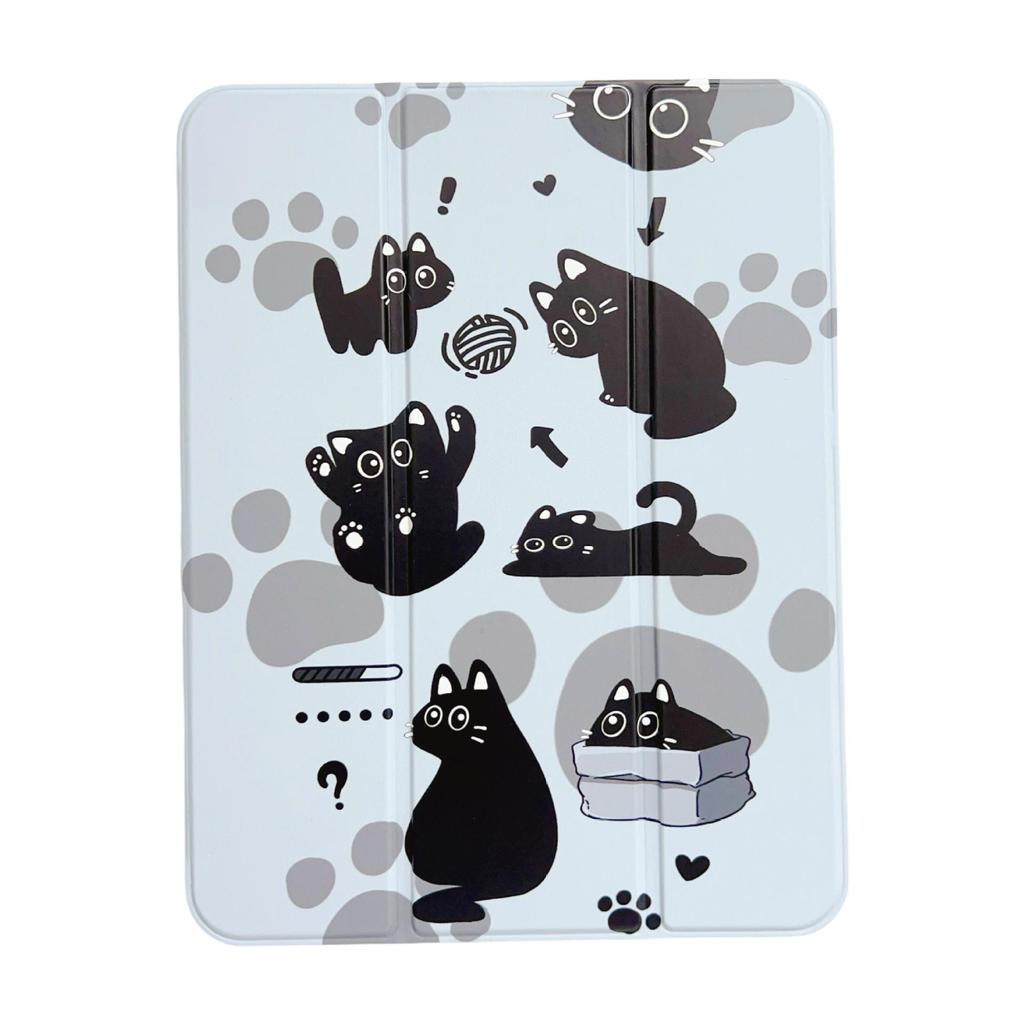 Cartoon Style Tri-Fold Case for iPad/iPad Pro 2021 - Old Dog Cat Design