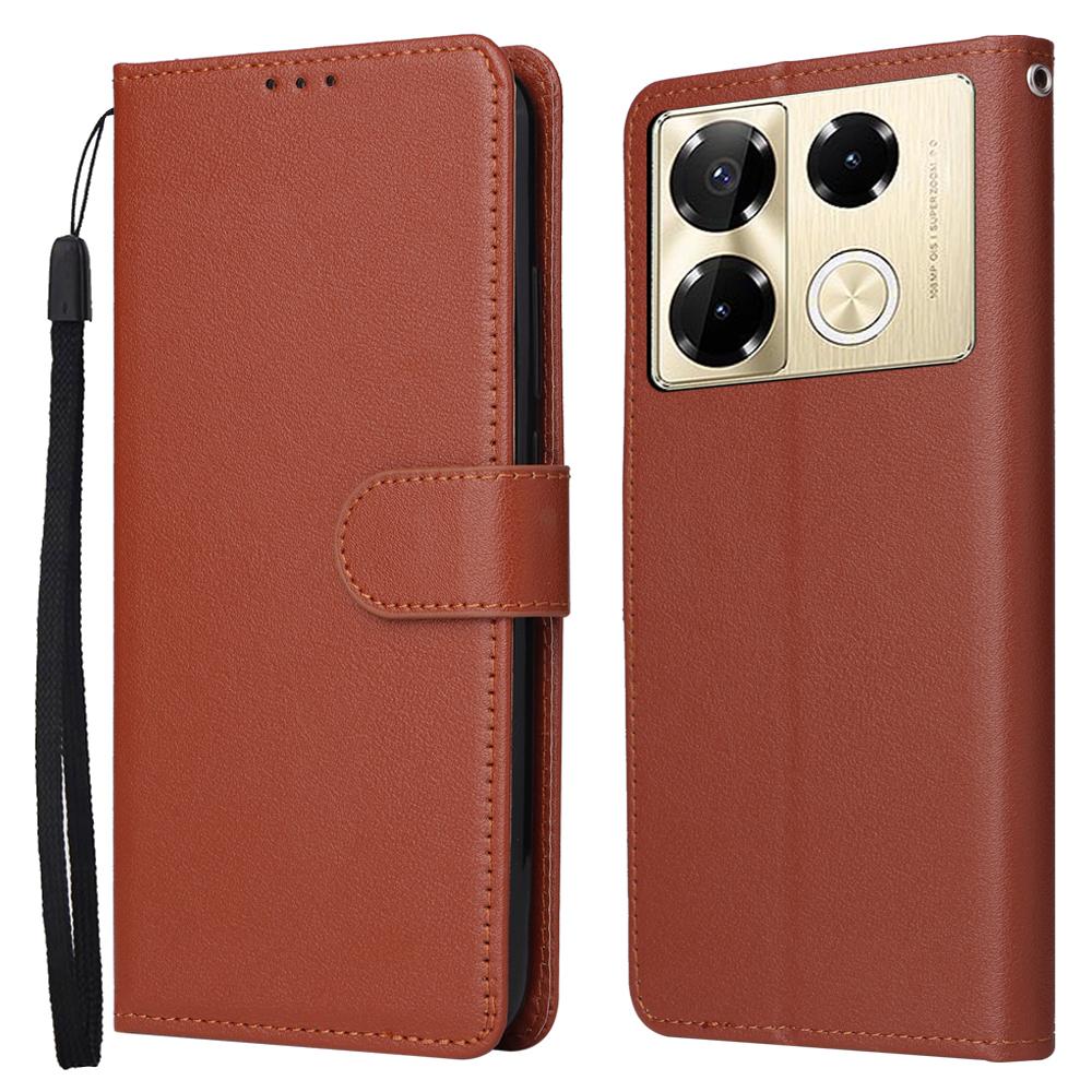 

Чехол для телефона для Infinix Note 40 Pro 4G/5G/Note 40 Pro+ Кошелек Подставка Обложка из ПУ кожи с окошком Brown