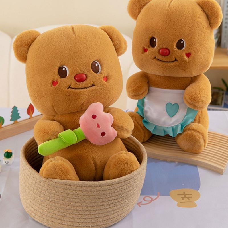 Cute Doll Bear Butter Stuffed Animals Bear Toy Soft Comfortable Bear Doll Early Education Toddlers Toy