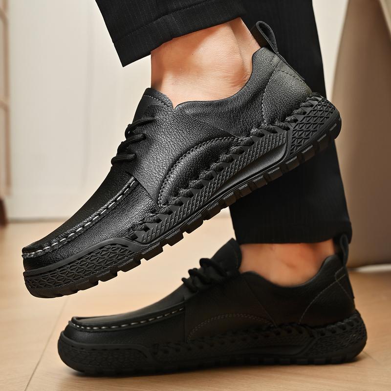 Fashion Brand Mens Casual Leather Oxford Shoes Business Party Office Leather Shoes Soft Sole Comfy Antiskid Outdoor Daily Sneakers Shoes