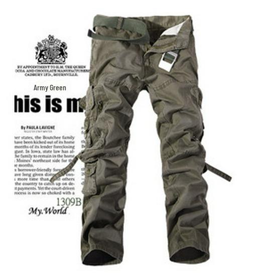 European & American Style Men's Loose Multi-Pocket Overalls - Trendy Casual Large Size Pants