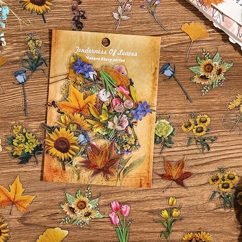 60 pcs Vintage Plant Floral Butterfly Sticker Creative DIY Decorative Stickers Adhesive Stick Labels Scrapbooking Junk Journal