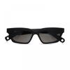 Jacquemus Sunglasses Rectangle Full Rim  Shiny Black Frame And Grey Lens Jac 62c1 Yellow