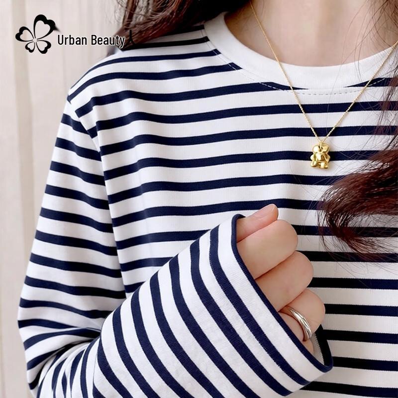 Women s Pure Cotton Striped Long-Sleeve T-Shirt 2XL
