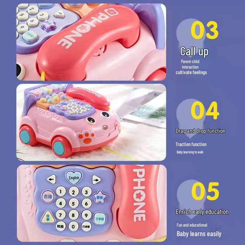 Baby Interactive Telephone Toy: Whack-a-Mole, Piano & Story Mode for Ages 0-3