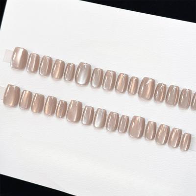 Kurzes, abnehmbares, tragbares Nailart-Blatt in Milchteefarbe