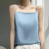 Women's White Satin One-Shoulder Camisole - 2026 Spring/Summer Versatile Layering Top
