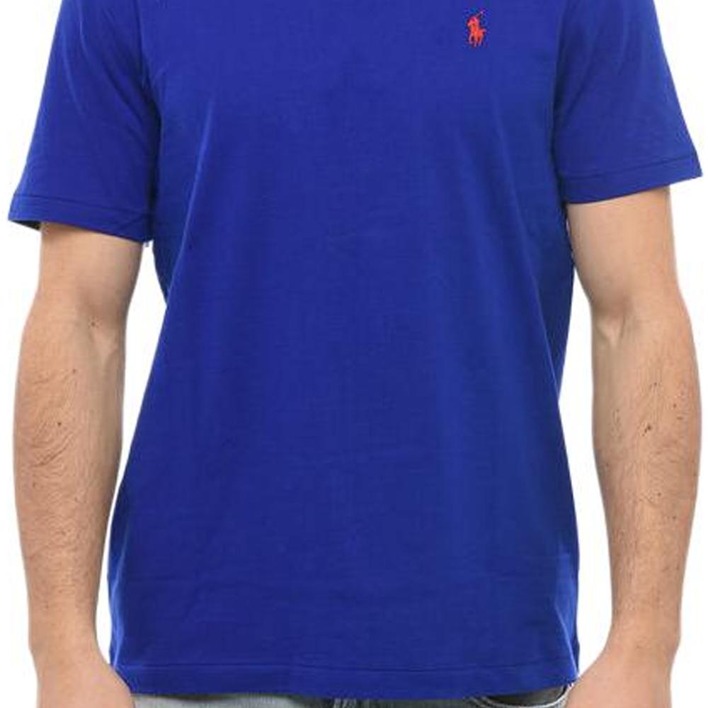 Polo Ralph Lauren Einfarbig Locker Geschnitten Rundhals Kurzarm T-Shirt Damen Tops Blau WMPOKNINCU21162-999