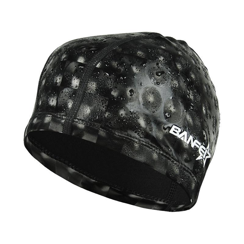 Banfei Glitter PU Swim Cap: Colorful, Comfortable & Waterproof for Adults