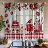 Retro Strawberry-printed Curtains, Suitable for Bedrooms and Living Rooms, Home Decoration, and Christmas