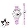 Cinnamoroll & Kuromi Kreative Cartoon Kinder Wasserdichte Quarz-Armbanduhr