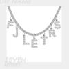 DIY Simple English Letter Necklace with Diamond Inlaid Pendant, Stainless Steel Jewelry for Europe and America.