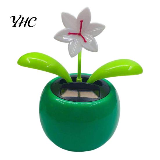 Car Dashboard Ornament Funny Solar Powered Cartoon Vibrant Ornamental Decoration Gifts Automobile Dancing Flower Swinging Toy for Friend