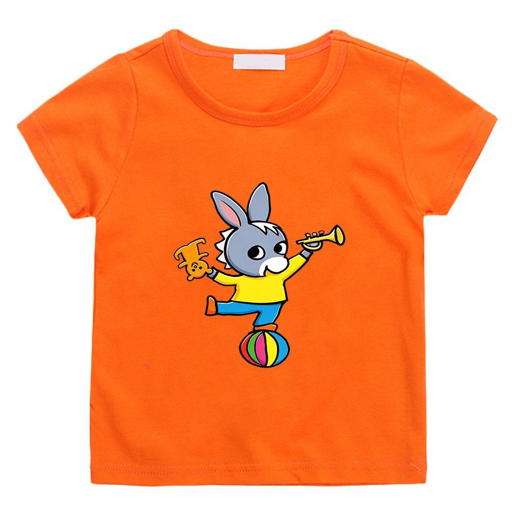 100% Baumwolle Trotro Cartoon Kinder T-Shirt Druck T-Shirt 2-12J Kurzarm Jungen Mädchen Täglich Lässig Rundhals Kleinkind Sommer 100 orange