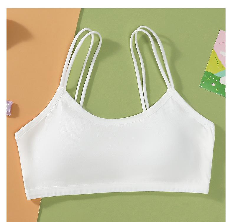 Breathable Girls' Cotton Sports Bandeau with Fixed Cups