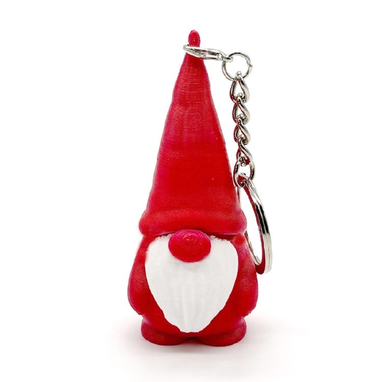 Christmas Keychain PLA Dwarf Ornament Gnome Figurine Pendant Keyring Accessory Festival Key Holder Decoration