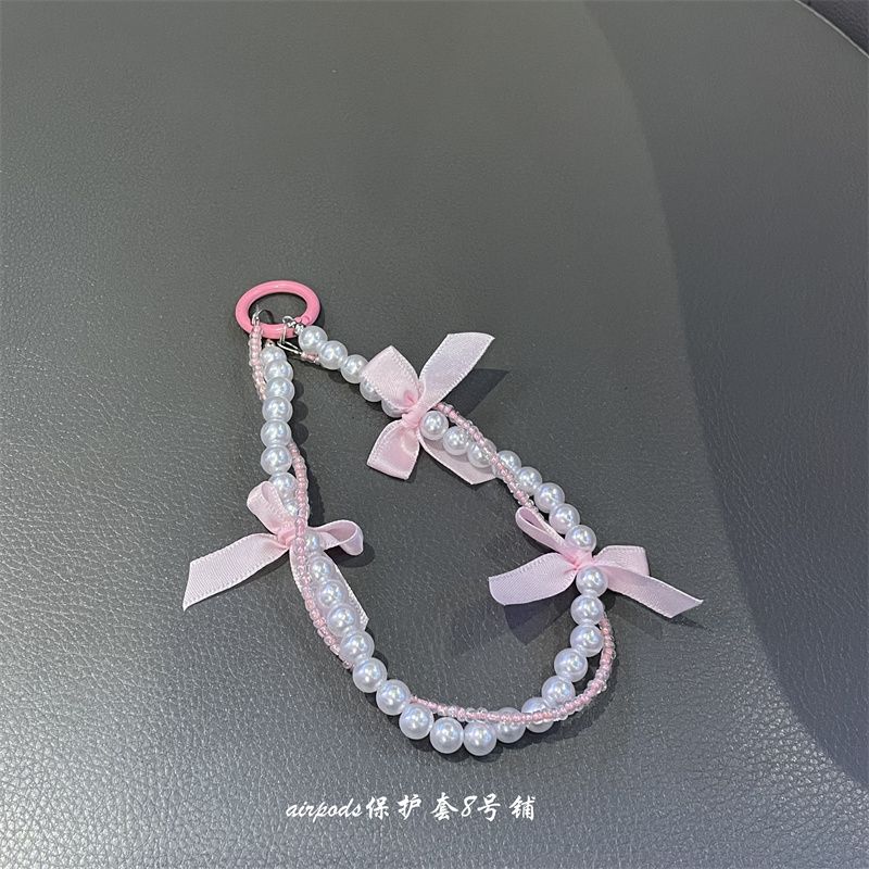 

INS Semi-Transparent Niche Style Pink Bows for Apple Wireless Bluetooth AirPods Pro Earphone Case Protective Case 2 Generation 3 Generation Apple Airpods 3 Separate ornaments