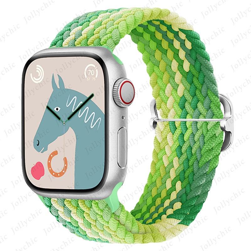 Braided Stretchy Adjustable Straps Compatible for Apple Watch Ultra 2/1 Band 38mm 40mm 41mm 42mm 44mm 45mm 49mm for Women Men