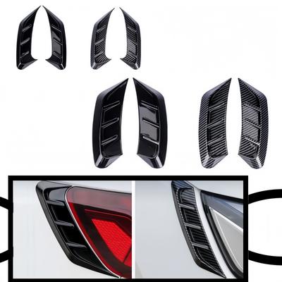 Front Rear Car Headlight Eyebrow Sticker Pair LED Light Trim Cover Carbon Fiber Decor Decal for Auto Lamp Eye Lid Decoration