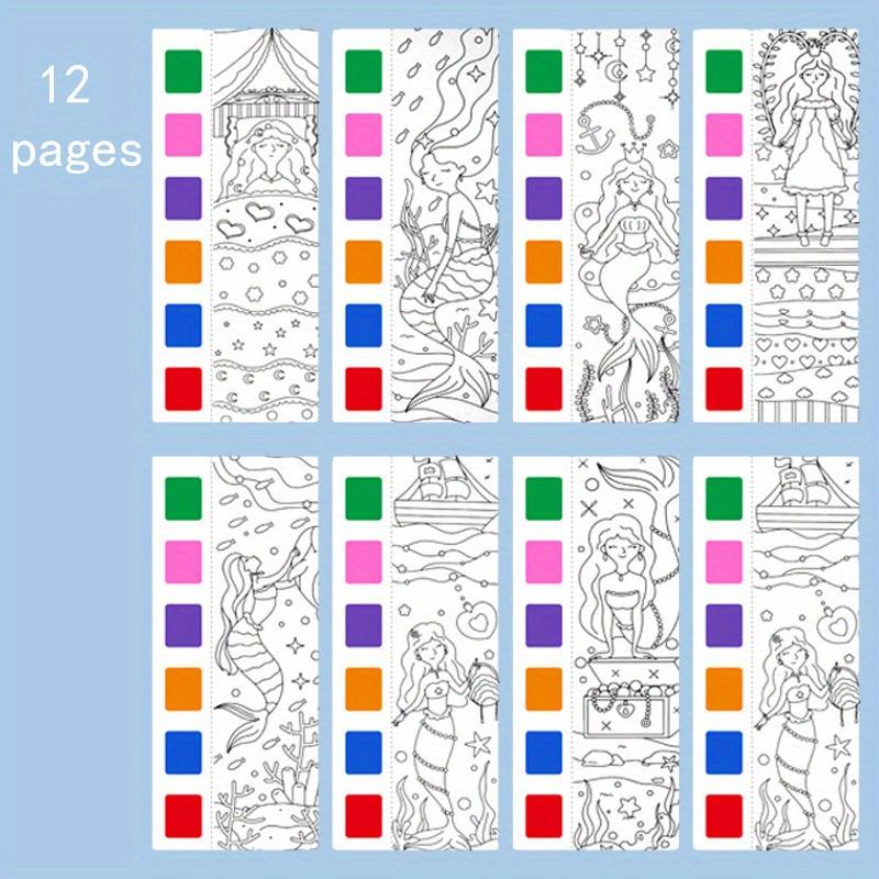 Kids Portable Watercolor Painting Book Paint With Water Brush Gouache Graffiti Picture Coloring Drawing Toys Kindergarten Gifts