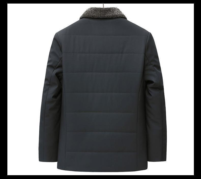 Woodpecker Men's Plus Velvet Thickened Winter Jacket - Warm Cotton Outerwear for Middle-Aged and Elderly