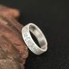 9999 Sterling Silver Adjustable Ring with Auspicious Words – Unisex Chinese Style Safety Charm