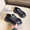 Children's Black British Style Leather Shoes - Suitable for Boys and Girls In Primary School, Perfect for Spring, Autumn, and All Seasons.
