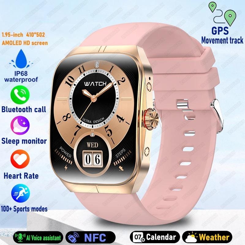 

Новый HD экран ДляWatch 4 Pro Спортивные Умные Часы Мужские GPS Трек Водонепроницаемые Bluetooth Звонки NFC Умные Часы NFC WATCH 4 Pro розовый