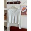 Retro Small Soft Waxy Sweater Knitted Cardigan Women's Autumn and Winter Thin Stacked Coat Bottoming Top